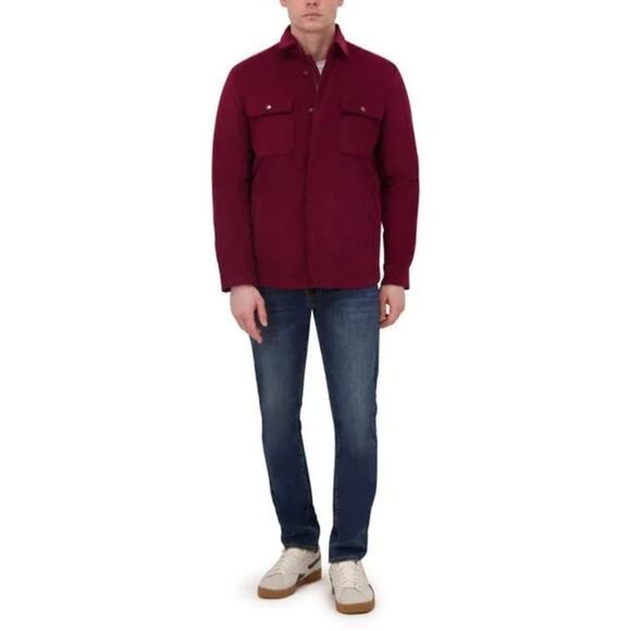 ROBERT GRAHAM Corduroy Shirt Field Jacket Burgundy Red Sz XXL - Picture 2 of 8